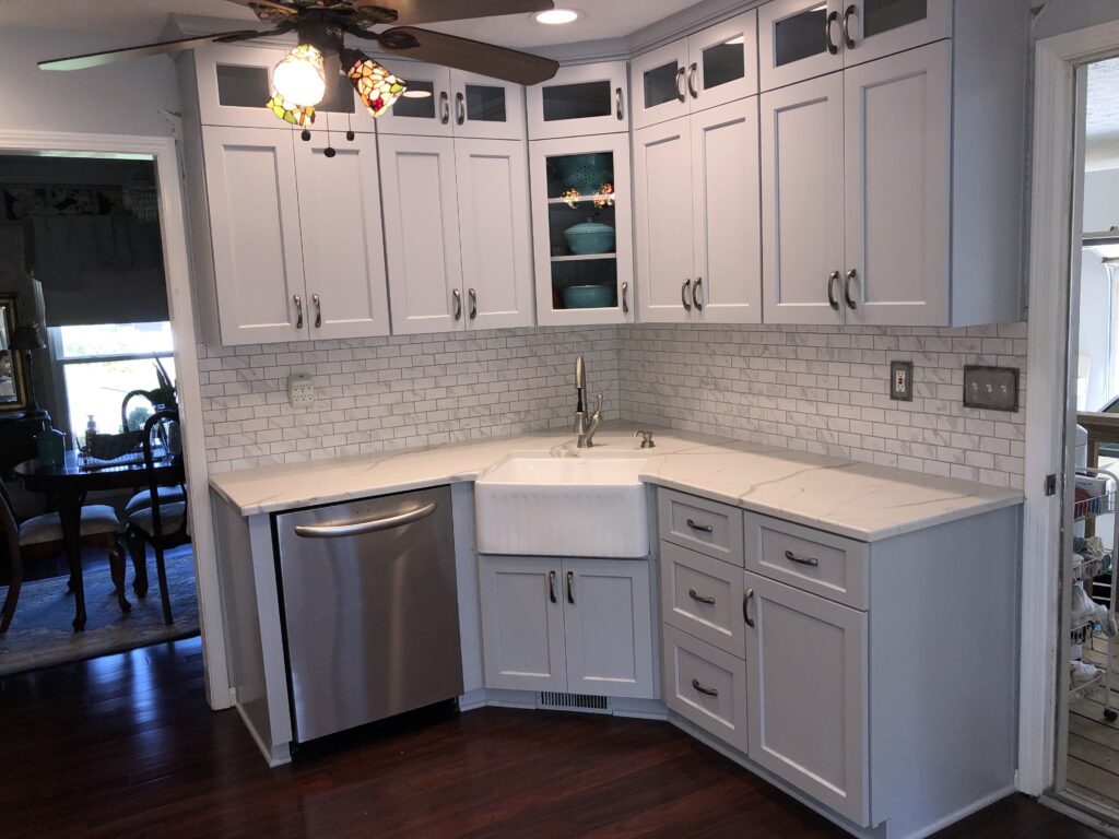Tile Installation - White Remodeled Kitchen